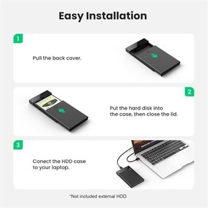Ugreen USB 3.0 2.5 inch Sata Hard Disk Kutusu, Siyah