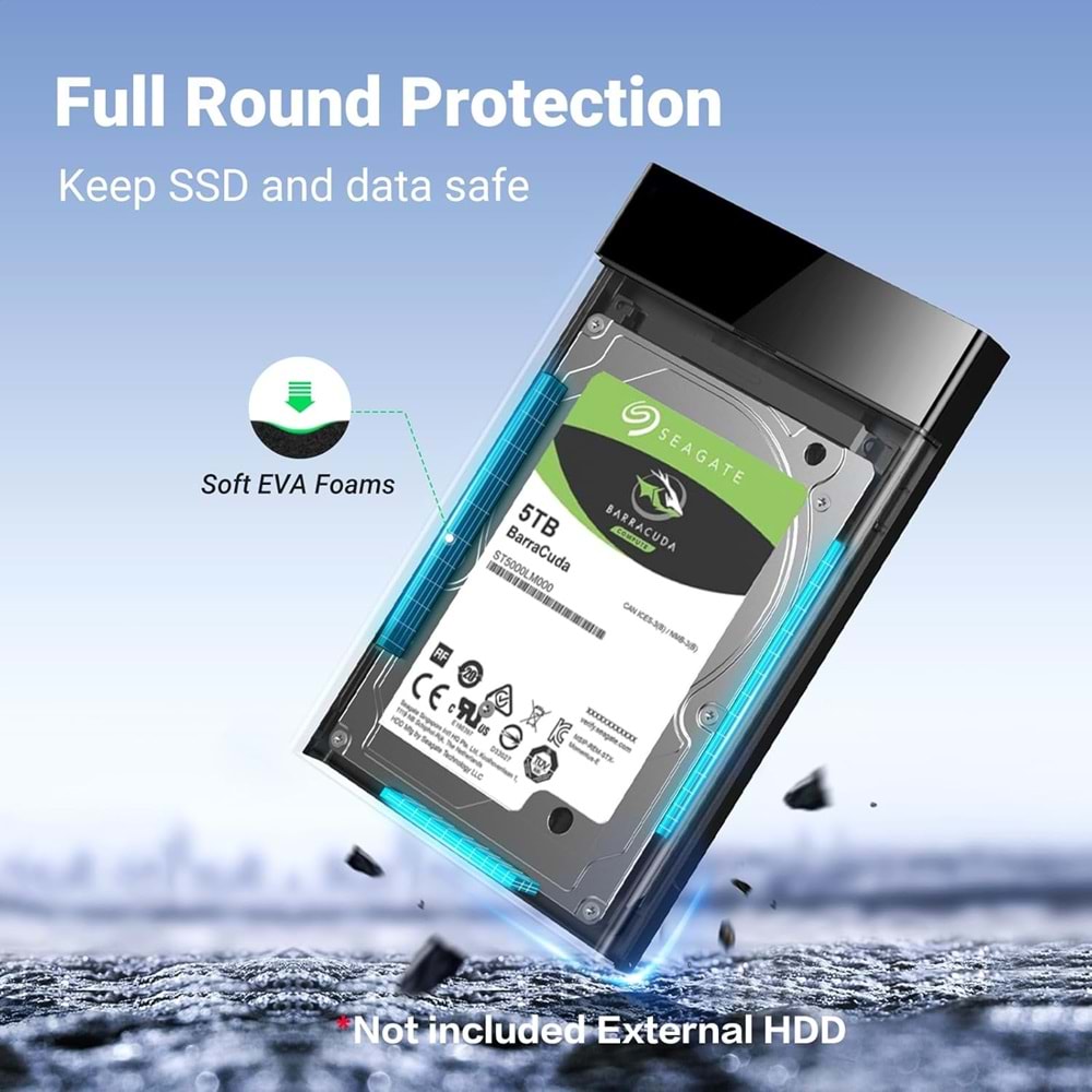 Ugreen USB 3.0 2.5 inch Sata Hard Disk Kutusu, Siyah