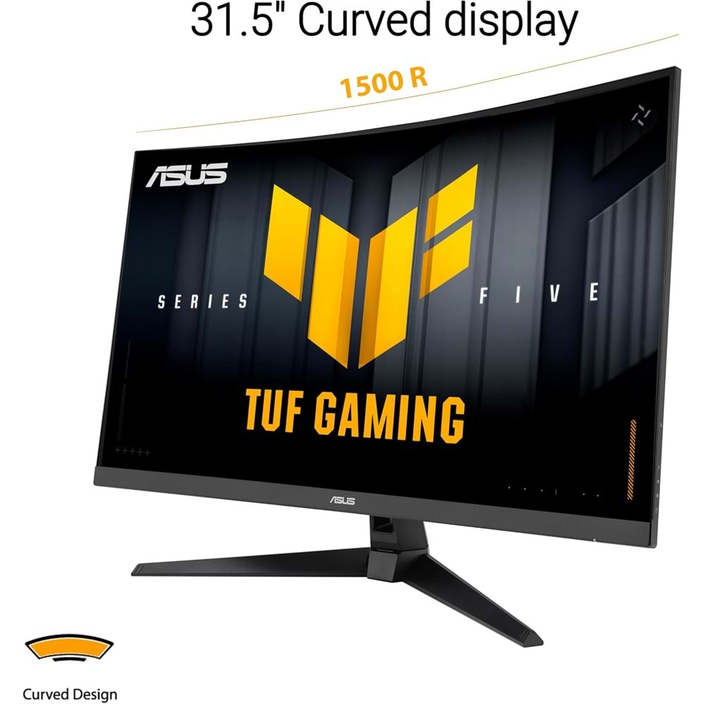 ASUS TUF GAMING VG32VQM5B 31.5 Fast VA KAVİSLİ FREESYNC VE GSYNC UYUMLU HDR 1920x1080 0.5ms 250Hz 300cd DP HDMI Hoparlör VESA 3YIL 120% Srgb FLICKER-FREE,ÇERÇEVESİZ,DÜŞÜK MAVİ IŞIK Monitör