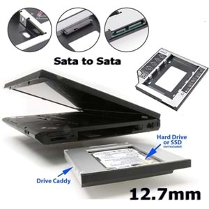 Alfalink Harddisk Caddy Kızak Kutu Laptop SSD Notebook Ikinci HDD Takma12.7 mm SATA